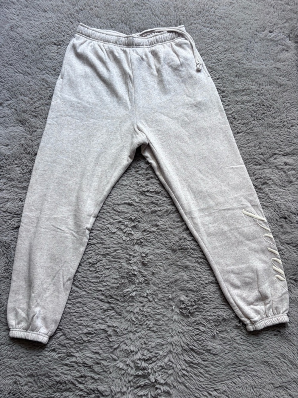 NWT PINK Victoria's Secret Cream Joggers size Large